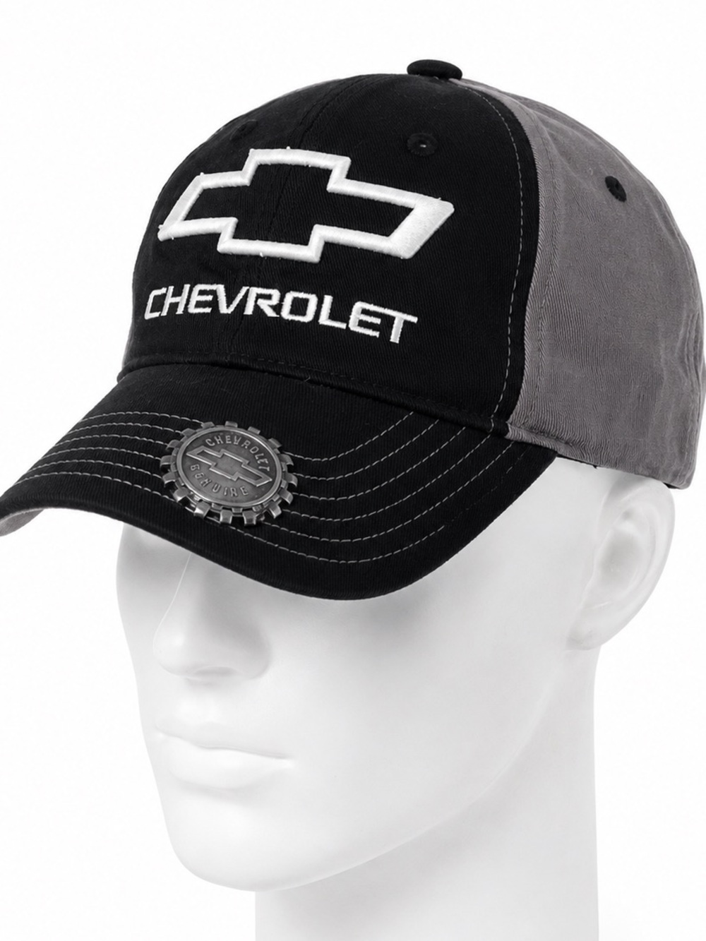 Chevrolet Genuine Accessories Snapback Hat Black Gray Embroidered GM Cap OSFM